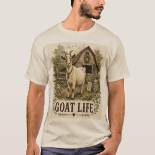 Goat Life Vintage Farmhouse Goat Lover Art T-Shirt