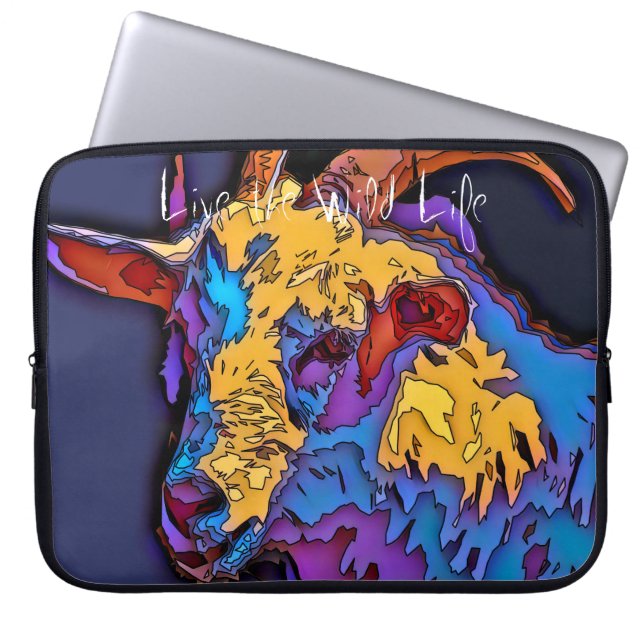 Goat - Live the Wild Life / Laptop Sleeve (Front)