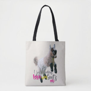 GOAT LOVE   Just Freaking LOVE Baby Goats OK Tote Bag