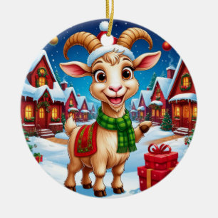❄️ Goat Lover Christmas Gift Year Of The Goat 2027 Ceramic Tree Decoration