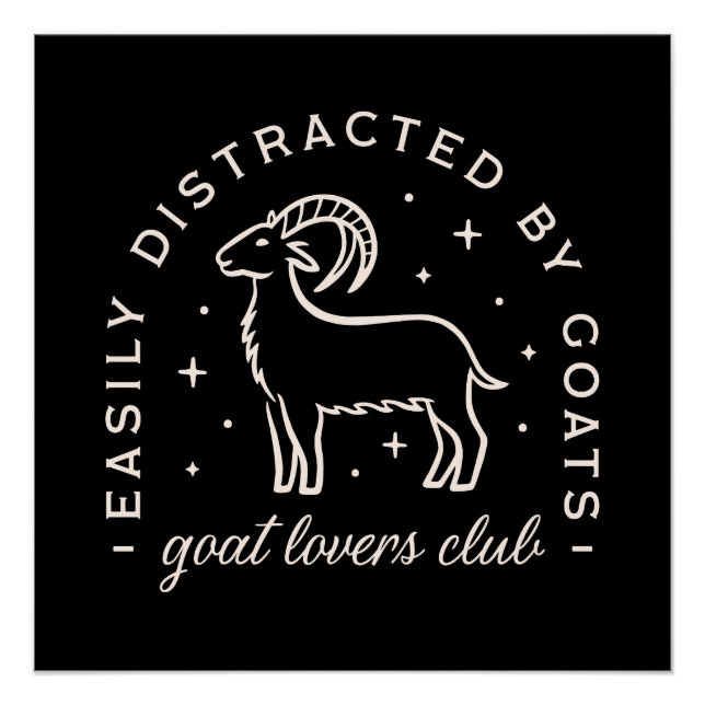 Goat lover club funny quotes poster (Front)