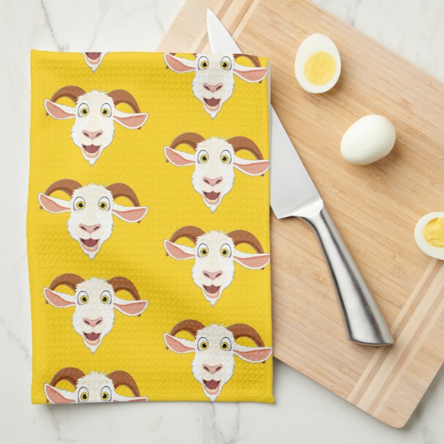 Goat Lover Colourful Tea Towel (Quarter Fold)