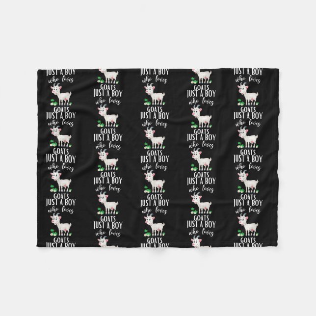 Goat Lover Gift Just a Boy Who Loves Goats Boys Fleece Blanket (Front (Horizontal))