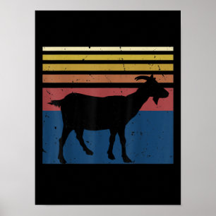 Goat Lover Gifts Vintage Retro Funny Farmer Farm Poster