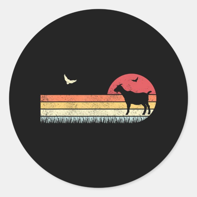 Goat Lover Goat Silhouette Goat Mum Goat Dad Farm Classic Round Sticker (Front)