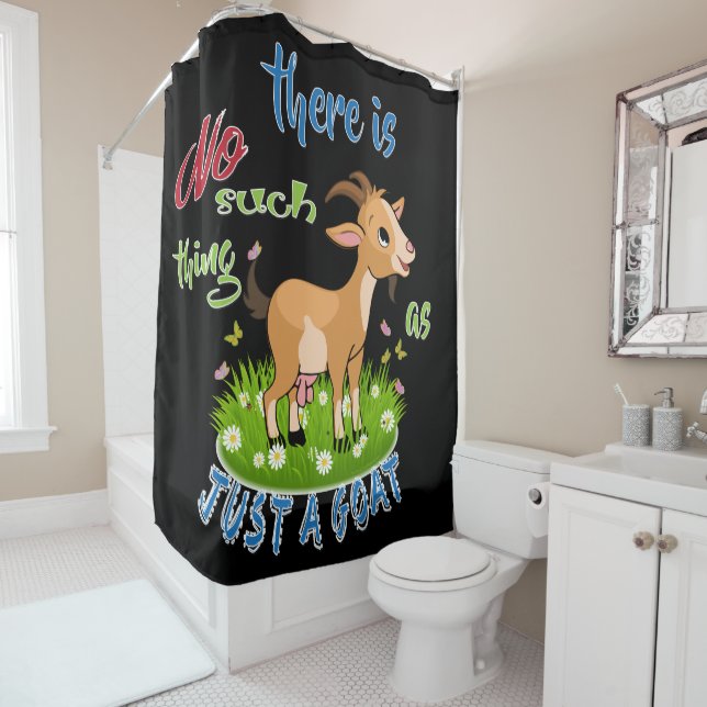 GOAT Lover | Just a Goat GetYerGoat™ Shower Curtain (In Situ)