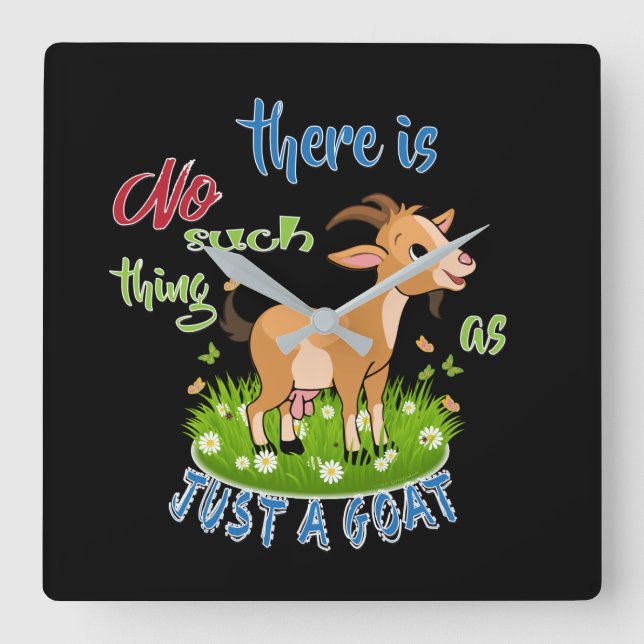 GOAT Lover | Just a Goat GetYerGoat™ Square Wall Clock (Front)