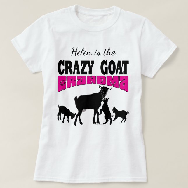 GOAT Lover | Personalised Crazy Goat Grandma T-Shirt (Design Front)