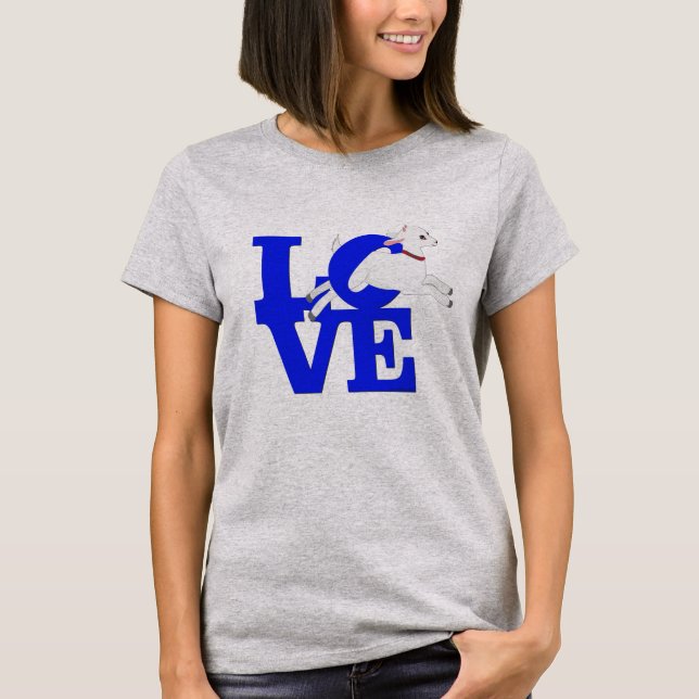 GOAT LOVER | ROYAL BLUE Goat L O V E - White Goat T-Shirt (Front)