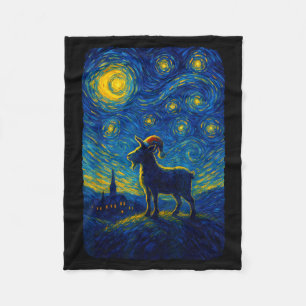 Goat Lover Santa Hat Christmas Starry Cute Night V Fleece Blanket