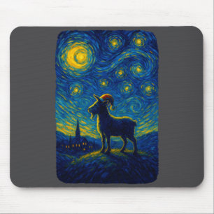 Goat Lover Santa Hat Christmas Starry Cute Night V Mouse Mat