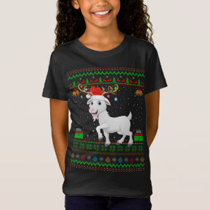 Goat Lover Santa Hat Matching Ugly Goat Christmas T-Shirt