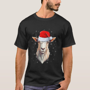 Goat Lover Xmas Holiday Santa Hat Goat Christmas T-Shirt