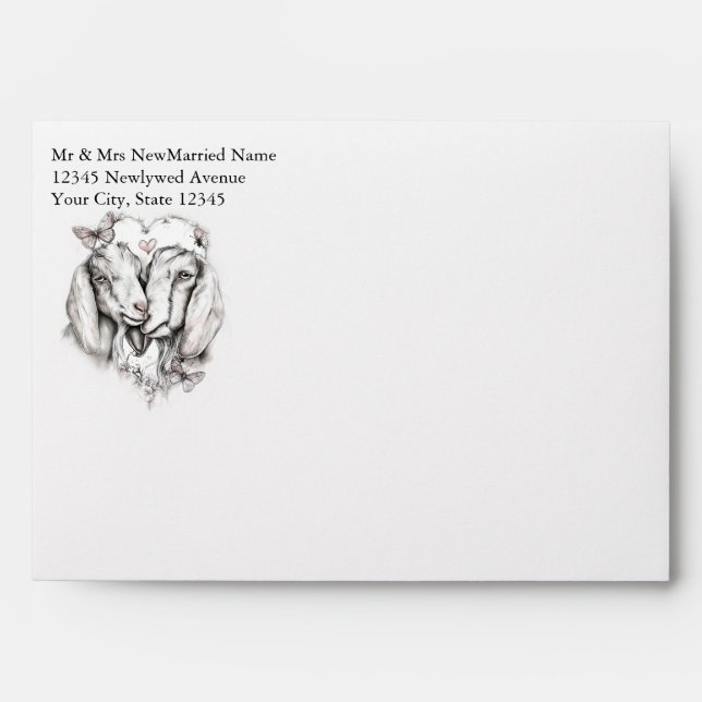 Goat Lovers Nubian Sketch  Envelope (Front)