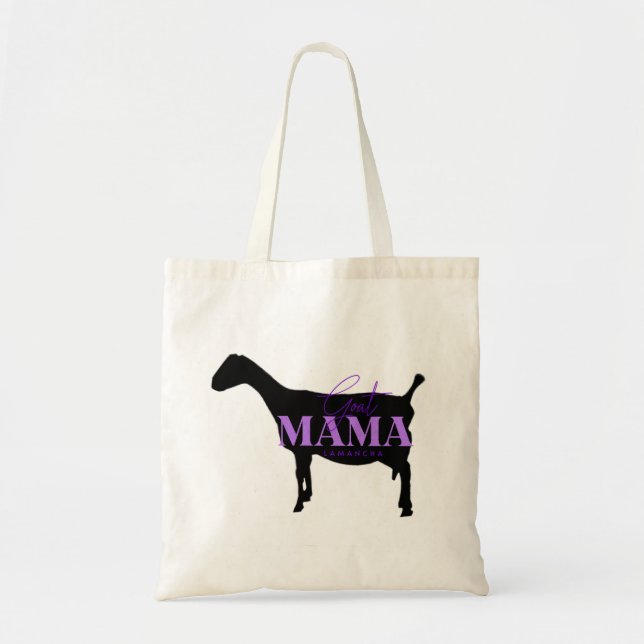 Goat Mama-- LaMancha Purple Tote Bag (Front)