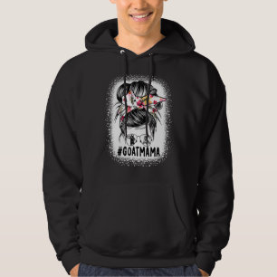 Goat Mama Messy Bun Goat Mum Messy Bun Hair Glasse Hoodie