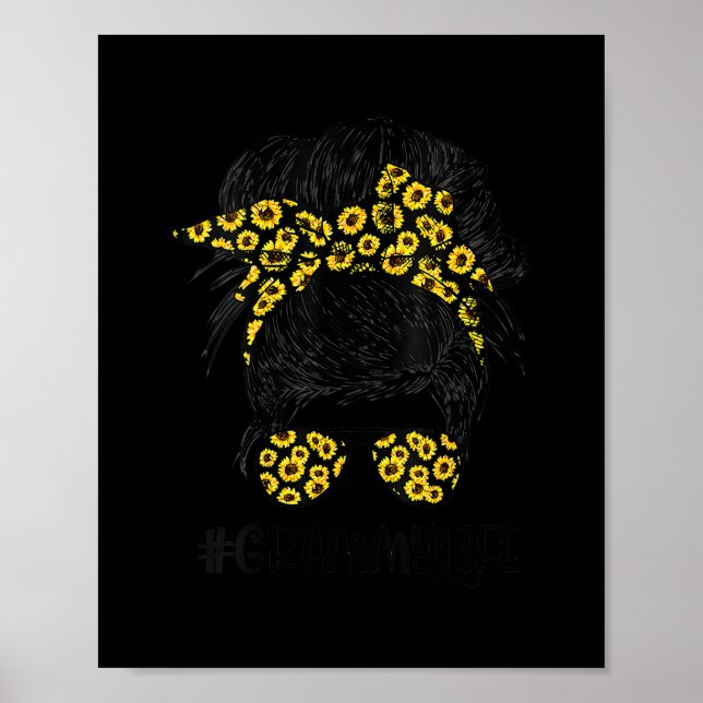 goat mama Messy Bun goat mum messy bun hair Poster (Front)