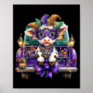 Goat Mardi Gras Truck Nola Cute Kids Boys Girls Wo Poster