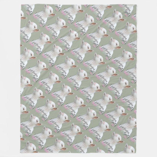 GOAT Meme | I Just Freaking LOVE Baby Goats OK Fleece Blanket (Front)