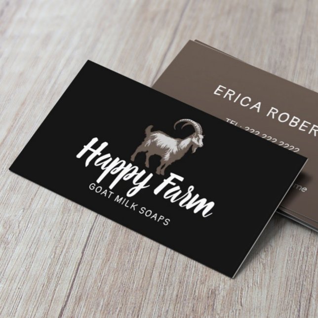 Goat Milk Soap Cute Farm Animal Black Handmade Business Card (Creator Uploaded)