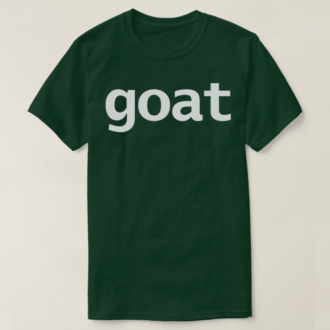 Goat Minimal Animals Typography White Text T-Shirt (Design Front)