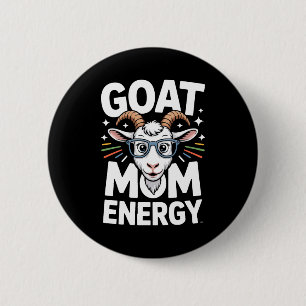 Goat Mom Energy Gles Spectacle Fun Comfort Colors 6 Cm Round Badge