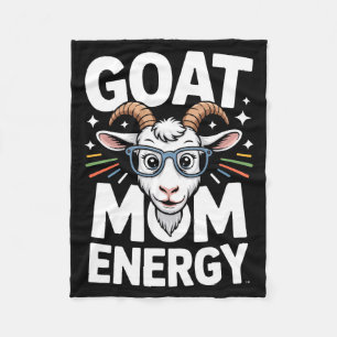 Goat Mom Energy Gles Spectacle Fun Comfort Colors  Fleece Blanket