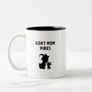 Goat Mom Vibes Farm Animal Enthusiast Cool Mama Two-Tone Coffee Mug