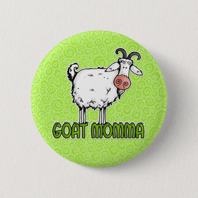 goat momma 6 cm round badge (Front)