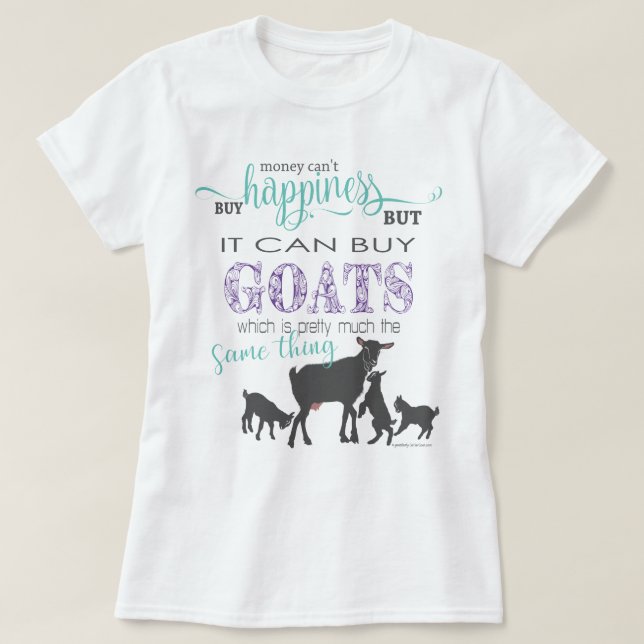GOAT | Money Can't Buy Happiness Change Colours T-Shirt (Design Front)