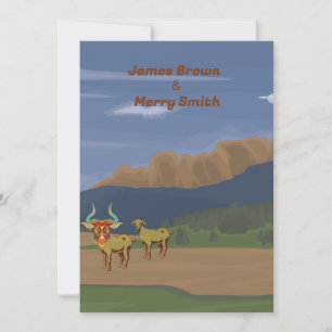 Goat Mountain Sky Nature Sun Romance Love Wedding Invitation