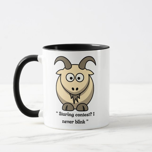 Goat Mug-''Staring contest? I never blink Mug (Left)
