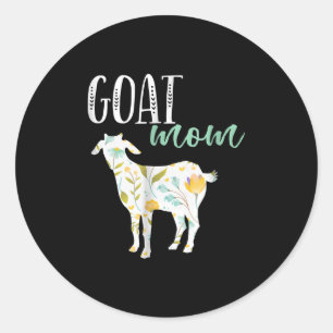 Goat Mum Floral Pet Goat Owner Classic Round Sticker