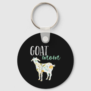 Goat Mum Floral Pet Goat Owner Key Ring