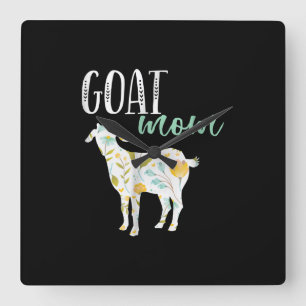 Goat Mum Floral Pet Goat Owner Square Wall Clock