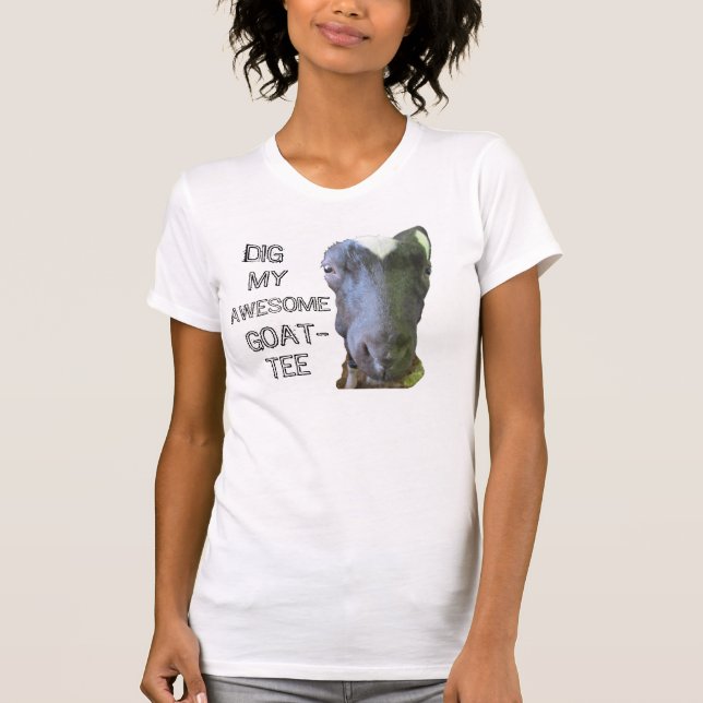 Goat "MY AWESOME GOAT-TEE" Womens Destroyed Tee (Front)