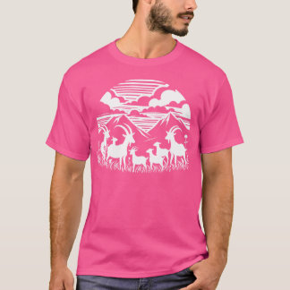 Goat Nature Scene Art And Men T-Shirt