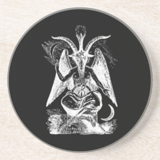 Goat Of Mendes- Black And White Coaster
