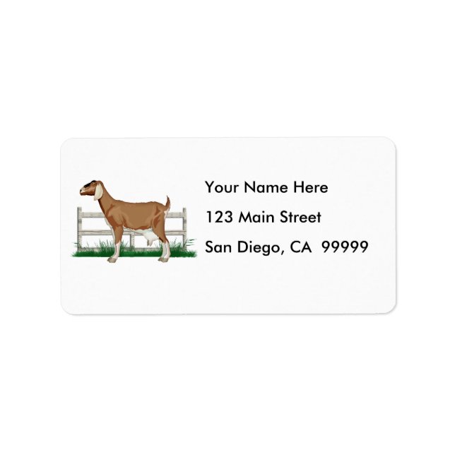 Goat on the Farm Beside a Fence Label (Front)