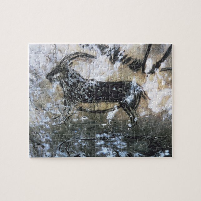 Goat or Chamois, rock painting in the Black Room, Jigsaw Puzzle (Horizontal)