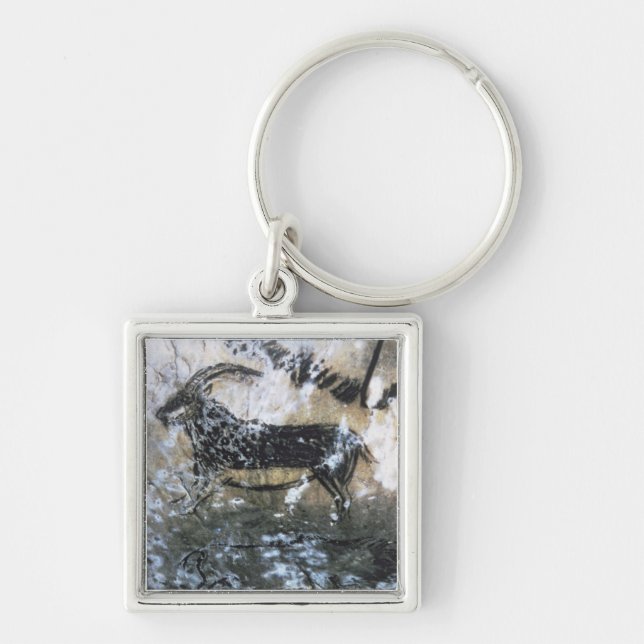 Goat or Chamois, rock painting in the Black Room, Key Ring (Front)
