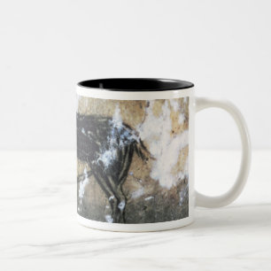 Goat or Chamois, rock painting in the Black Room, Two-Tone Coffee Mug
