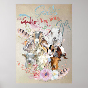 GOAT Painting   God's Precious Gifts GetYerGoat™ Poster