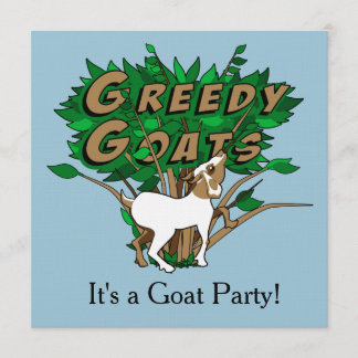 Goat Party Invite Traditional: Linen 5.25" x 5.25"