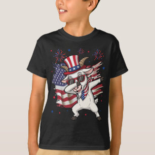 Goat Patriotic 4th of July Goat American Flag USA T-Shirt