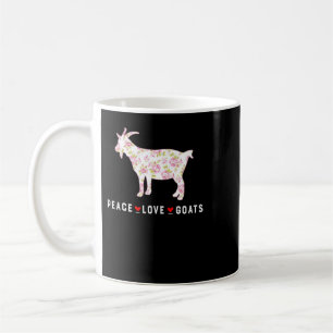 Goat Peace Love Goats Farm Goat Lover Girl Funny 1 Coffee Mug