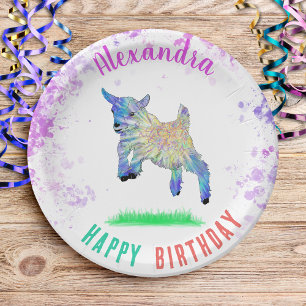 Goat Personalized Birthday Party Paper Plate