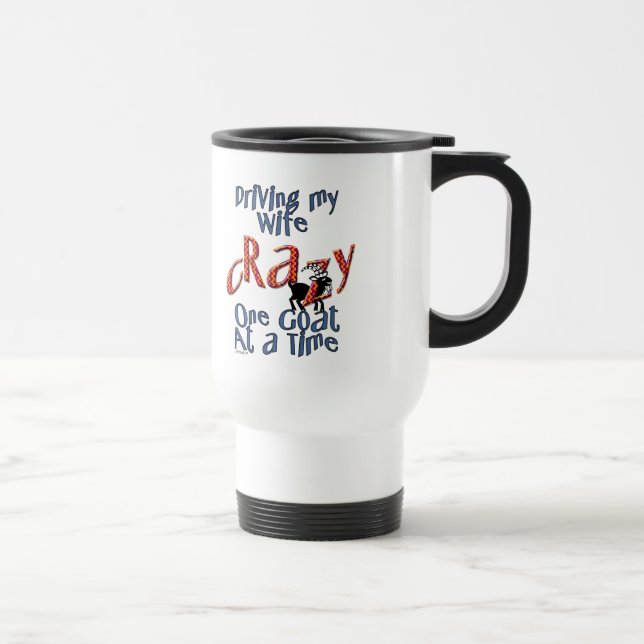 Goat Pet Farm Animal Crazy Wife Goat Dad Husband Travel Mug (Right)