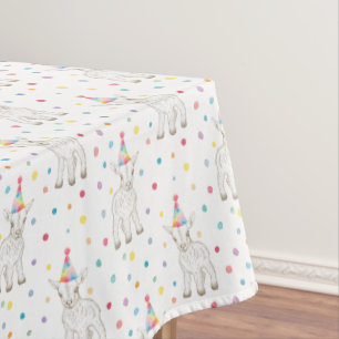 Goat Petting Zoo Birthday Themed Pattern Tablecloth