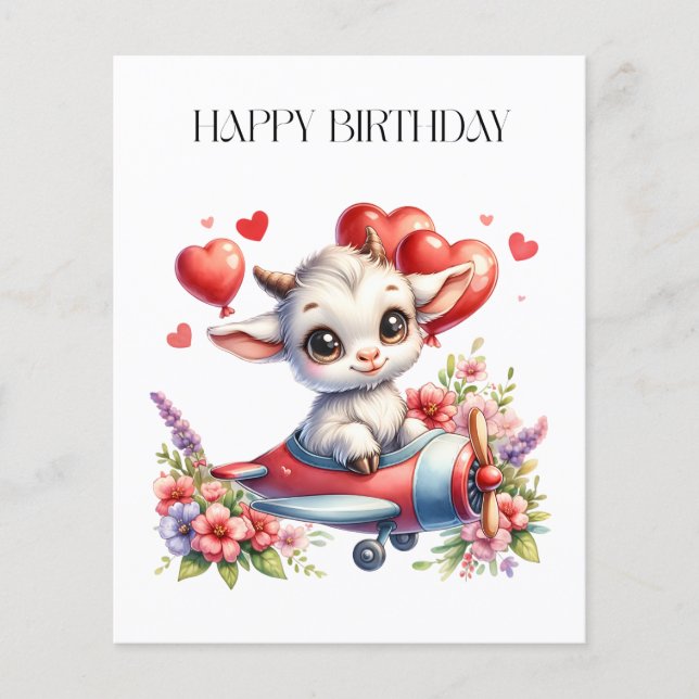 Goat Pilot Birthday Flyer (Front)